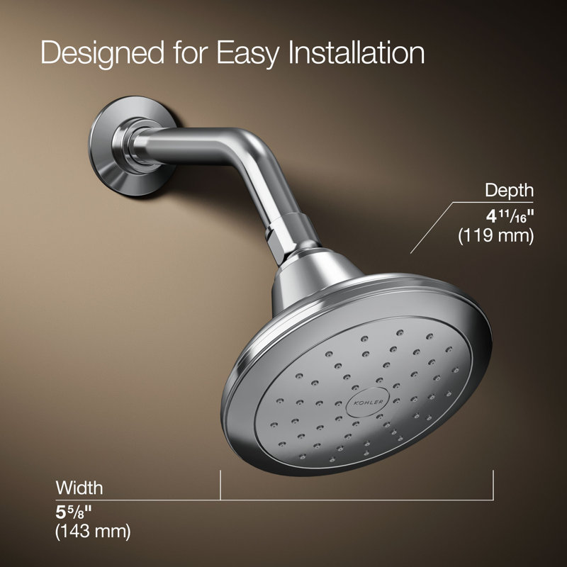 Pinstripe Single-Function Full/Standard Fixed Shower Head, Polished Chrome