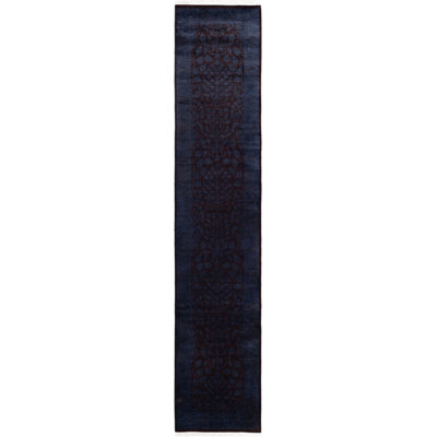 Overdyed One-of-a-Kind 2' 7" X 12' 9" Hand Knotted Area Rug