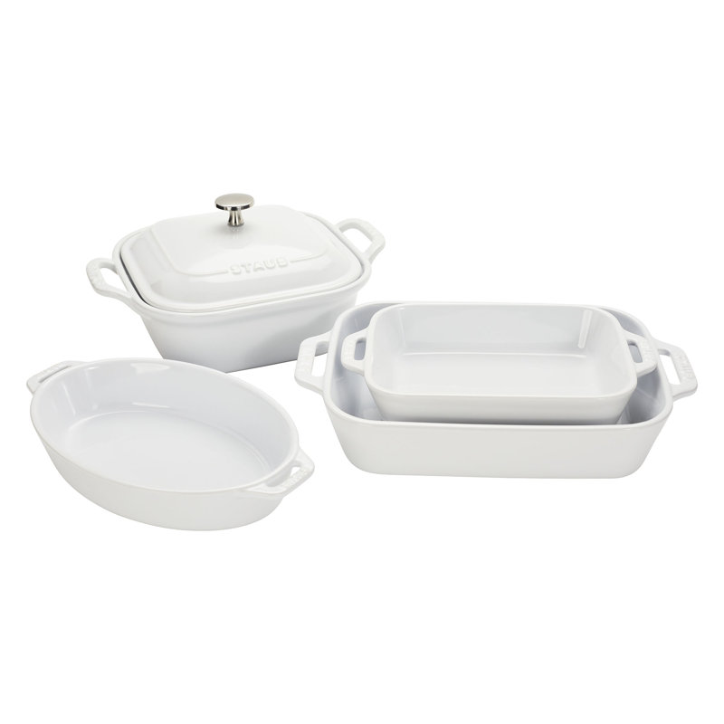 Staub Stoneware - Mixed Baking Dish Sets 5-Pc Mixed Baking Dish Set - Matte Black, White