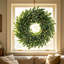 Couronne de 20 po olive pour décoration de porte d'entrée - Couronne de printemps et d'été avec base en fausse vigne - Décoration de porte de campagne rustique
