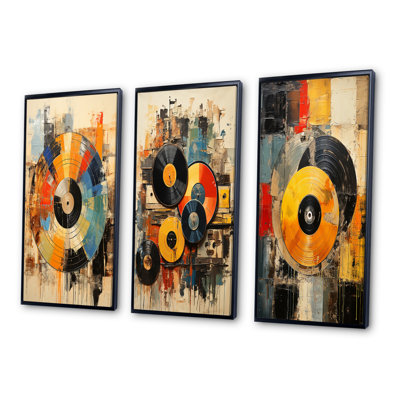 Vinyl Record Retro Vinyl II - Vinyl Records Wall Art Set of 3