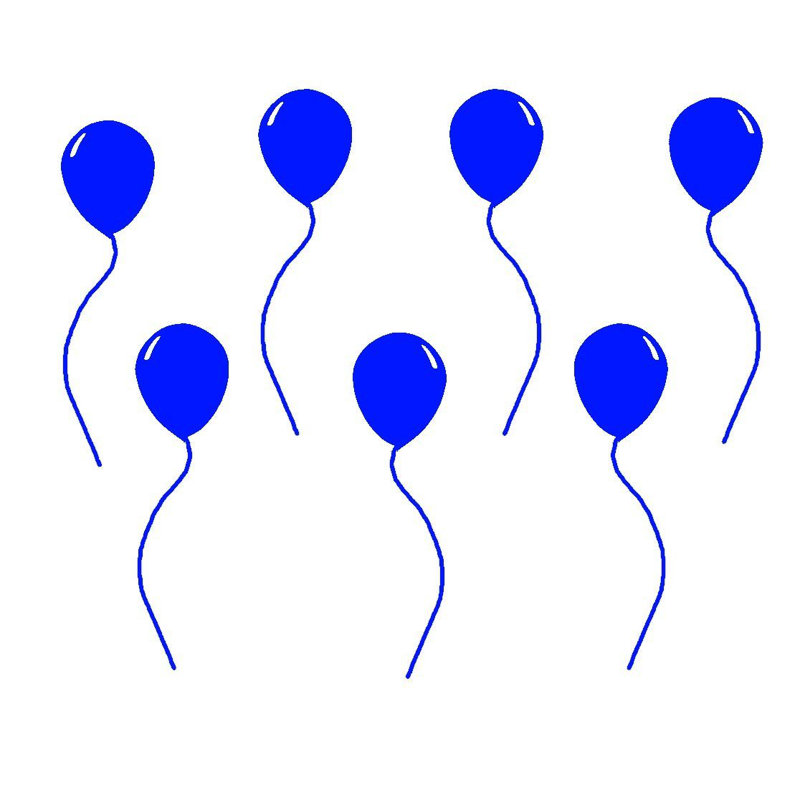 Décalcomanie murale en vinyle ballon Hunsicker, Bleu
