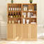 Bibliothèque de rangement en bois 71 "avec 3 tablettes ouvertes et 2 tablettes cachées Branigans