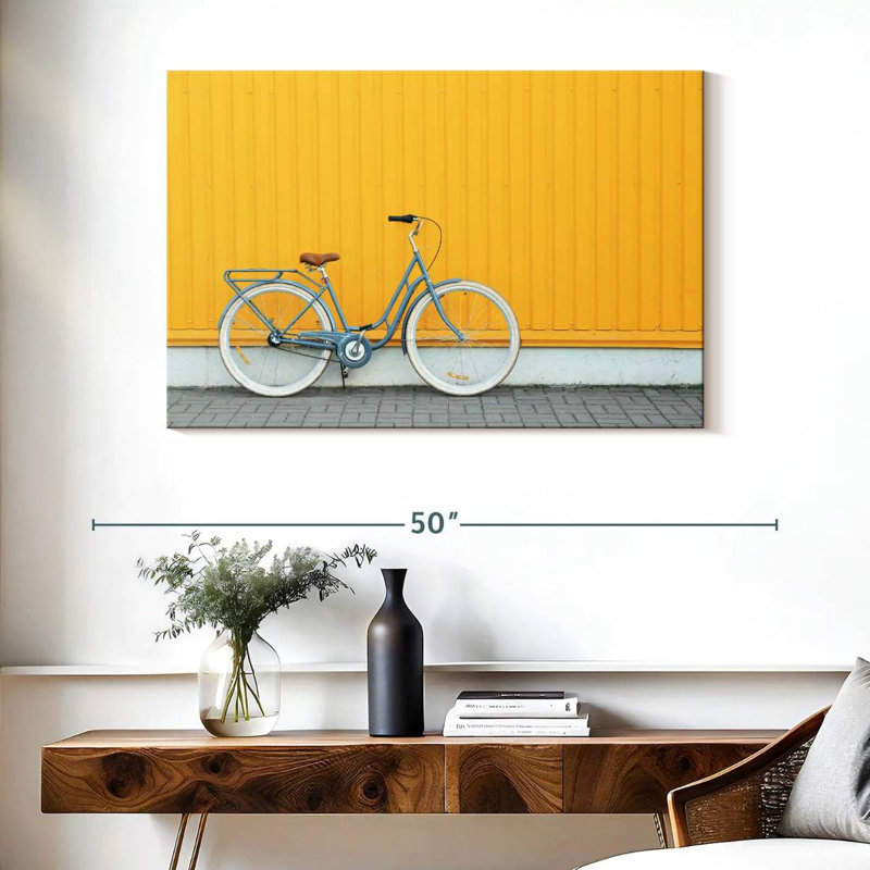 Mehar New Blue Bicycle, 26" H x 39" W