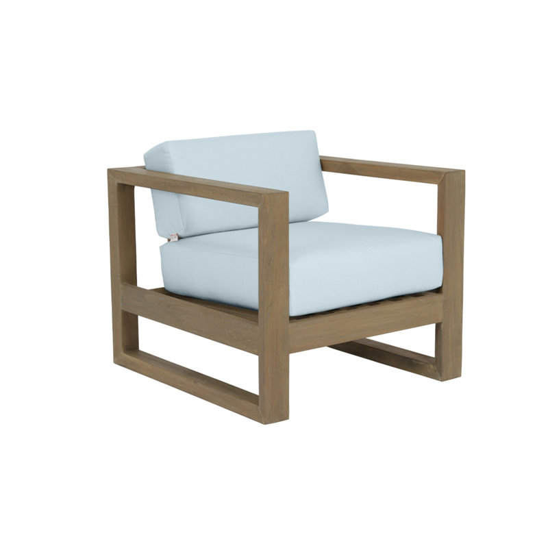 Vienna Premium Teak Outdoor Lounge Chair, Canvas Skyline Sunbrella®