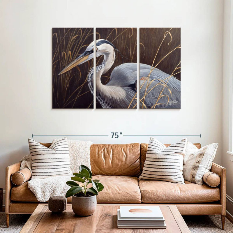 Brampt Great Blue Heron, 36" H x 57" W