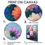 Danse des fleurs de dahlia rose bleu, collage II - décoration murale Dahlia-352066710-352066708