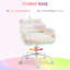 Chaise de bureau avec rembourrage moelleux, pivotant à 360 °, hauteur réglable, couleur arc-en-ciel, pour chaise, support à dossier moyen, base 5 étoiles, espace de lecture coloré