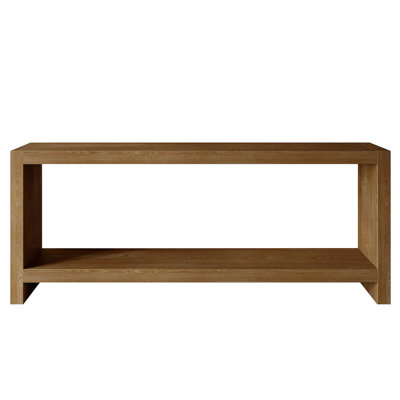 Grande console de style campagnard de 63 pouces, table d'entrée rustique à 2 niveaux avec placage de bois, canapé rétro pour canapé derrière le canapé, salon, couloir, assemblage facile