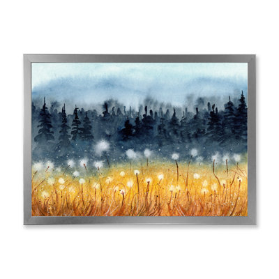 Paysage avec un champ de blé jaune - reproduction sur toile