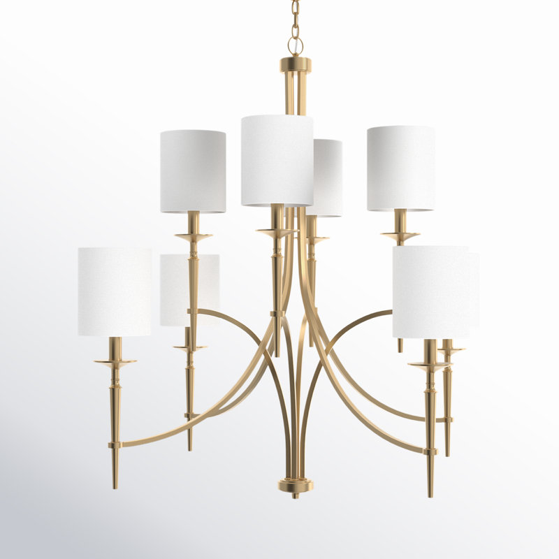 Abbie 8 - Light Dimmable Classic / Traditional Chandelier, Aged Brass