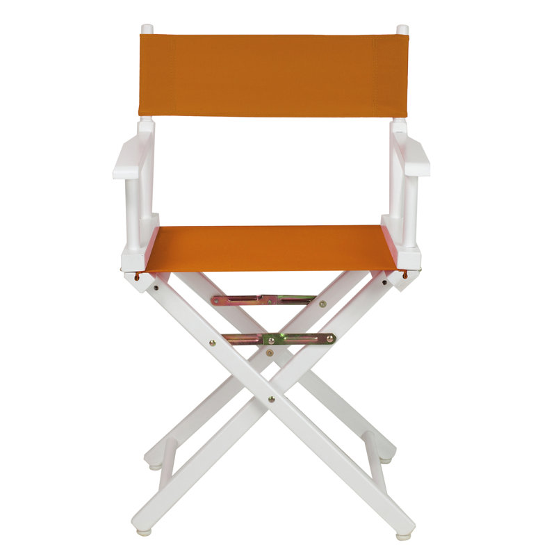 18" Folding Director Chair, White, Mango