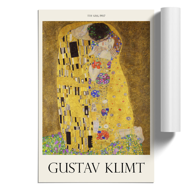 The Kiss Print by Gustav Klimt - Frameless Print, 30cm H x 21cm W x 0.1cm D