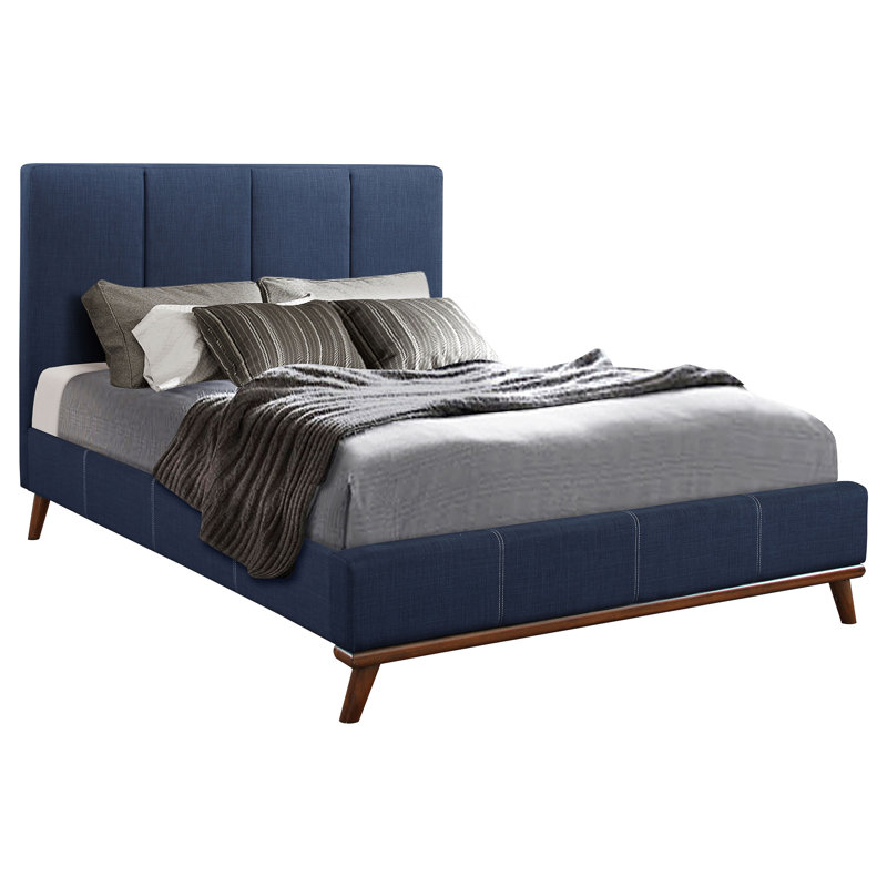 Charity Upholstered King Panel Bed Blue