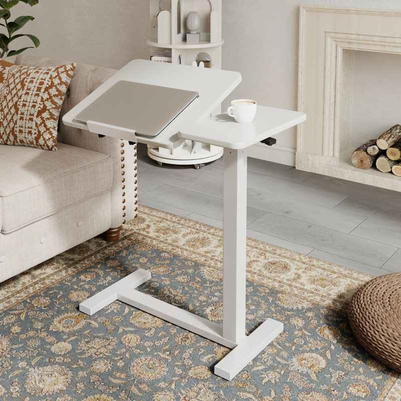 Restful Adjustable Angle Reading End Table, White