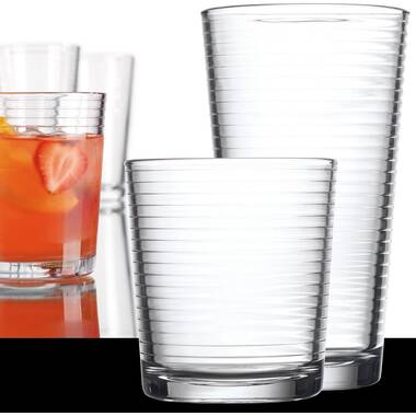 Durable Drinking Glasses [Set of 18] Glassware Set Includes 6-17oz