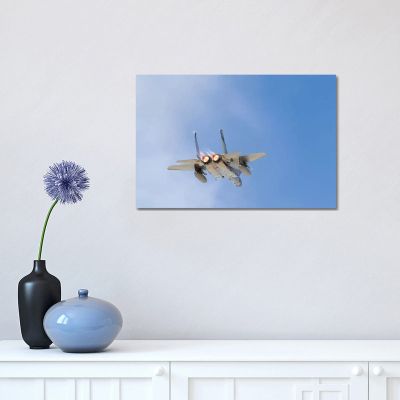 A US Air Force F-15C Eagle Taking Off From Nellis Air Force Base, Nevada II by Rob Edgcumbe - Wrapped Canvas Print