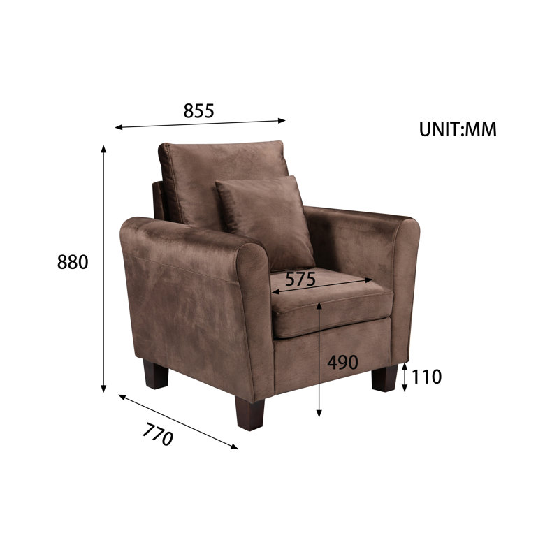 Alannis Velvet Armchair, Brown