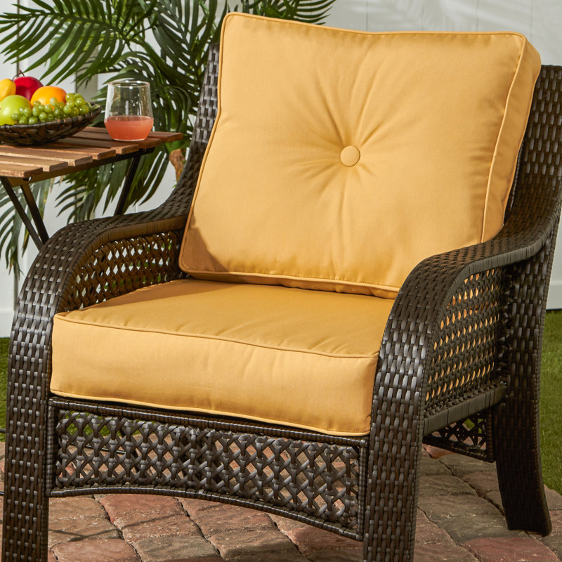 Coussin de siège pour chaise d'extérieur Royzell Sunbrella, Toile Sunbrella® blé