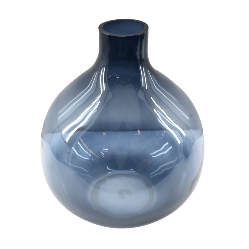 Tergel Tapered 7.5" Handblown Glass Vase, Blue