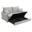 Canapé-lit relaxant en chenille gris avec rangement modulaire et coussins, rangement, structure stable