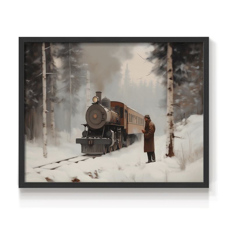 Art de Noël - CMV - Reproduction encadrée - Restickable, H 8 po x l 10 po, Noir, noir, noir, noir