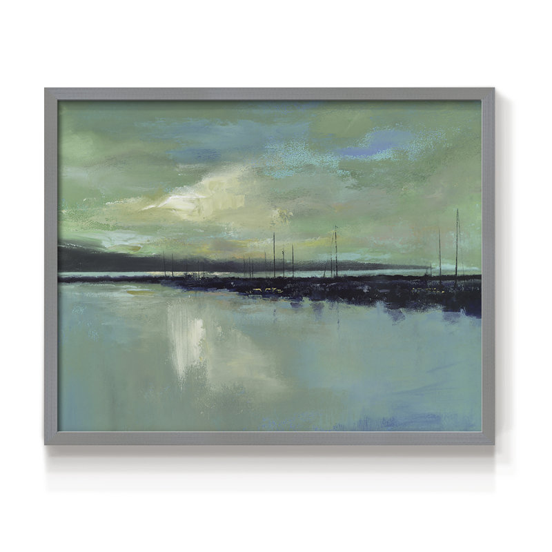 Harbour Light - reproduction encadrée - réarmable, H 11 po x l 14 po, Gris