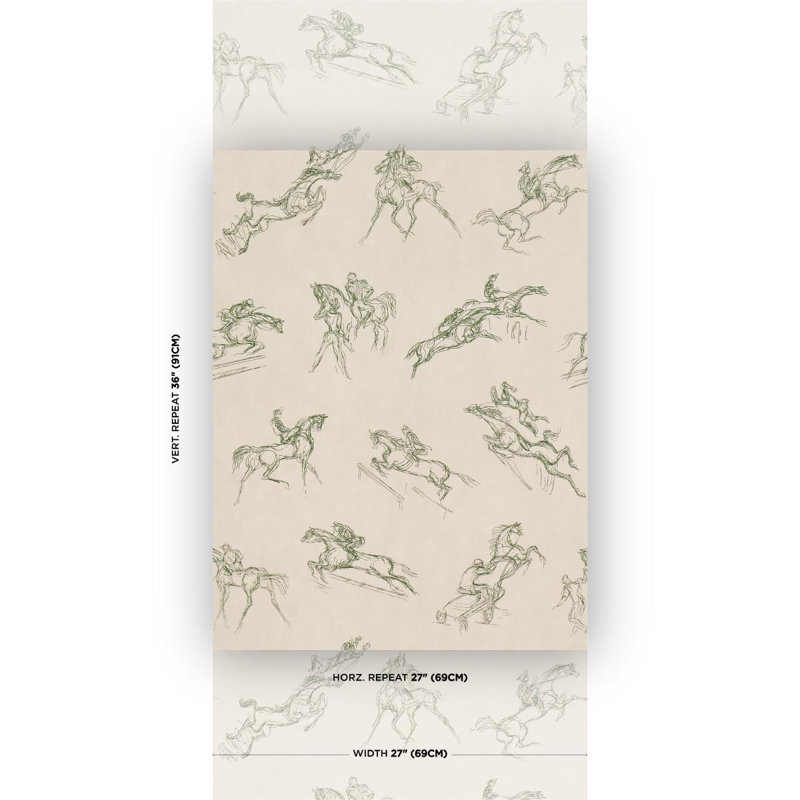 Schumacher X Backdrop Wallpaper Roll, Green