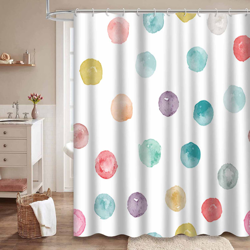 Rideau de douche avec 12 crochets Watercolor, 72" L x 84" W