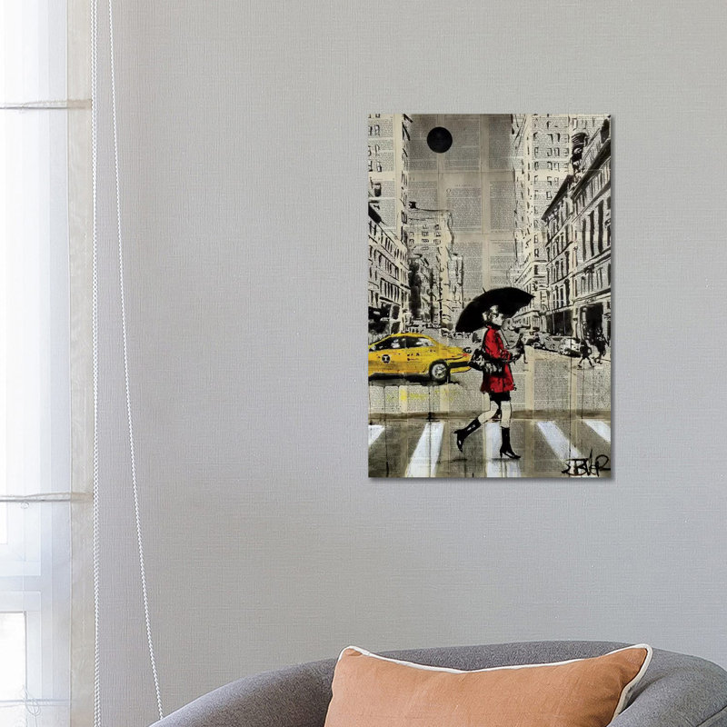 Red Coat by Loui Jover - Wrapped Canvas Print, 66.04 cm H x 45.72 cm W x 1.91 cm D