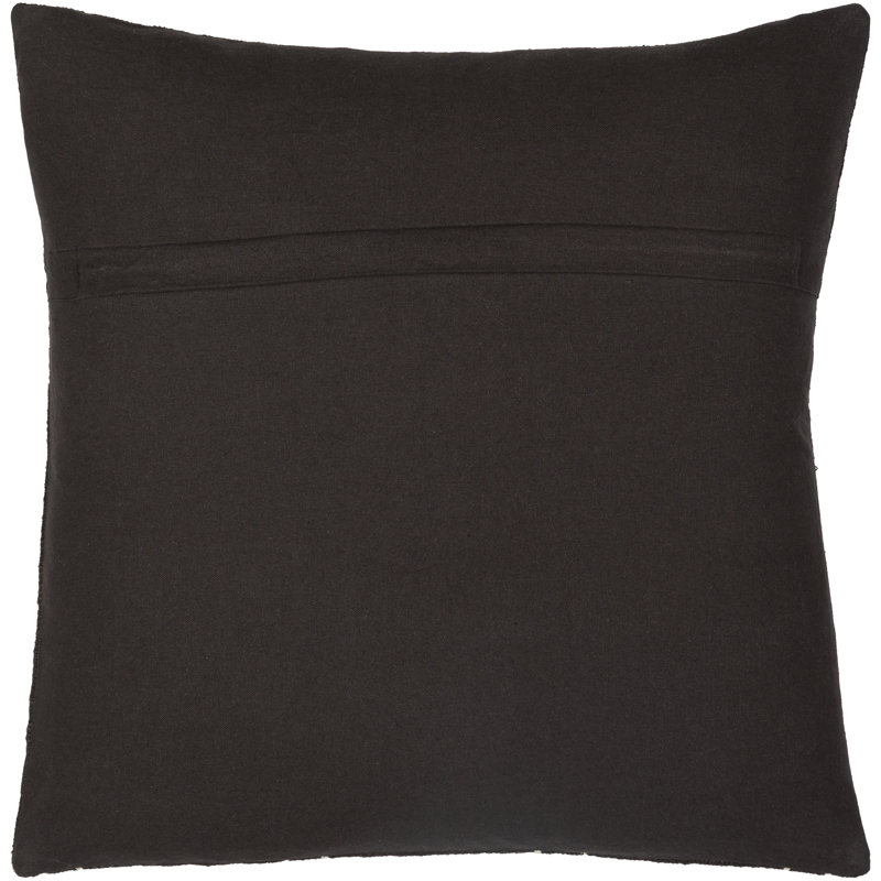  Jeté en polyester Jepsen, Noir/crème, 22 po x 22 po, Polyester