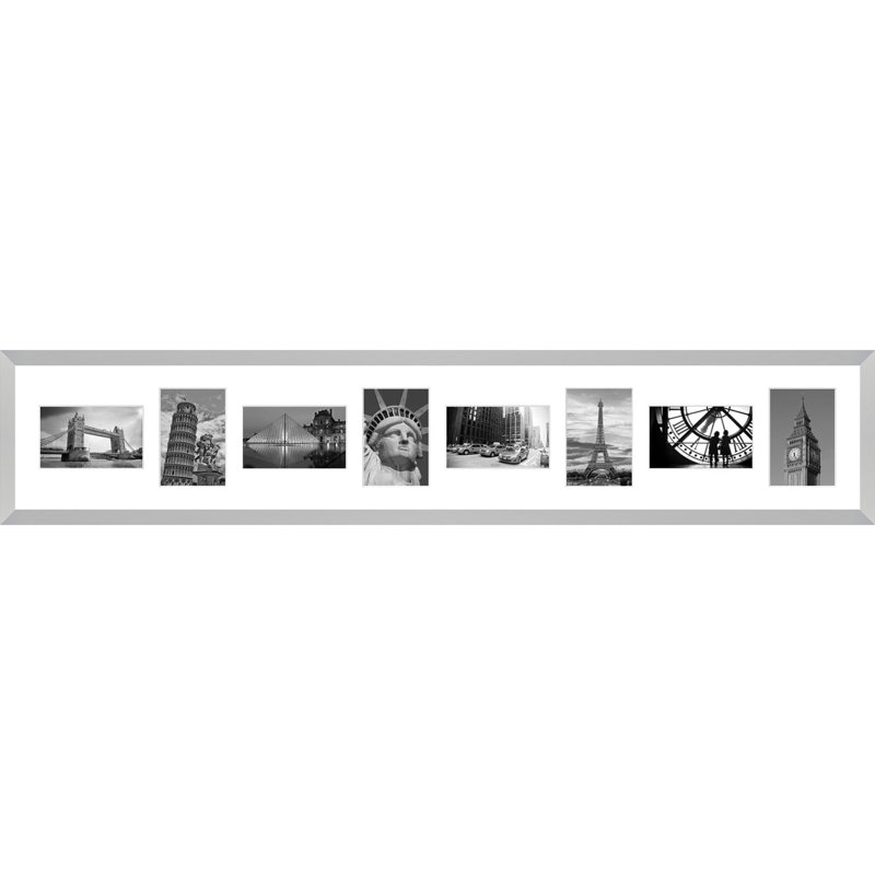 Lasca Wood Picture Frame with Mat, Silver