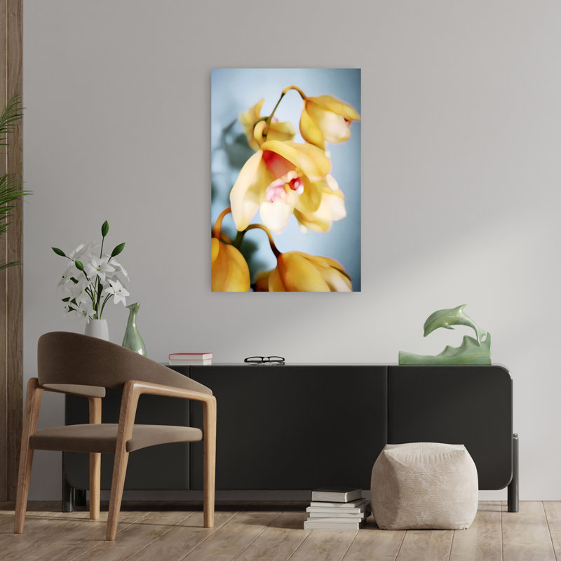 Art contemporain, art abstrait, orchidée, nature, tropical, H 36 po x l 24 po