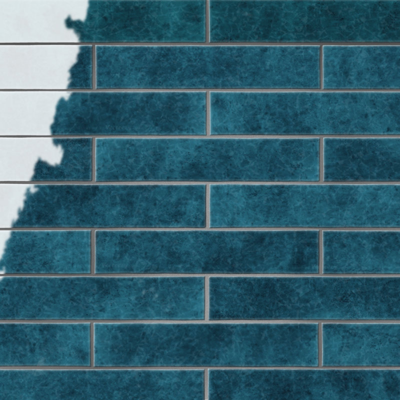 Menorca 2-1/2 In. X 12-7/8 In. Ceramic Wall Tile, Blue
