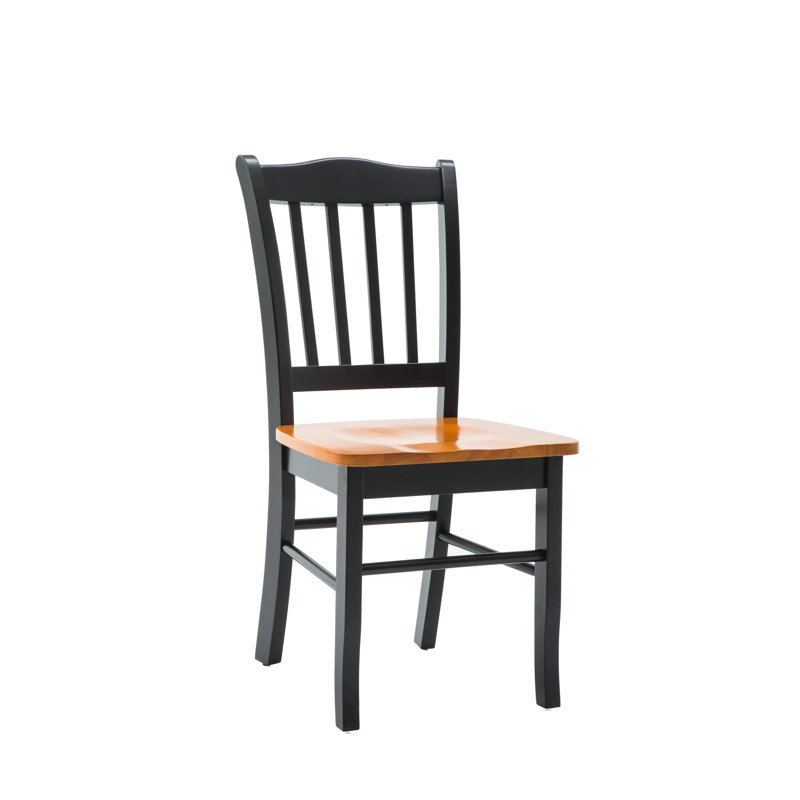 Weldy 18'' H Solid Wood Side Chair, Black/Oak