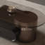 Table basse italienne en verre trempé télescopique