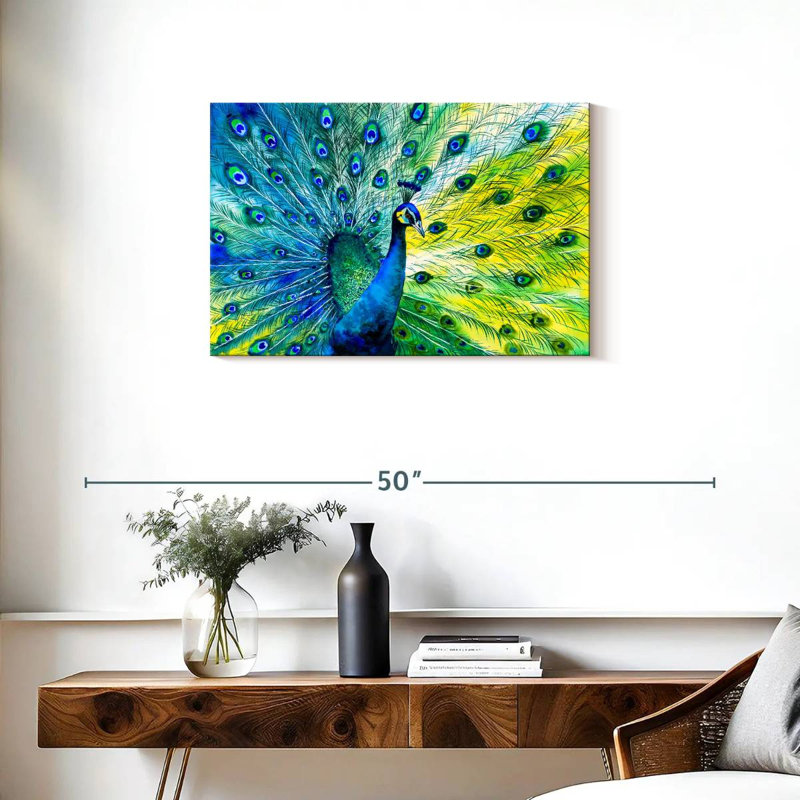 Crowle Regal bleu paon, H 20 po x l 30 po