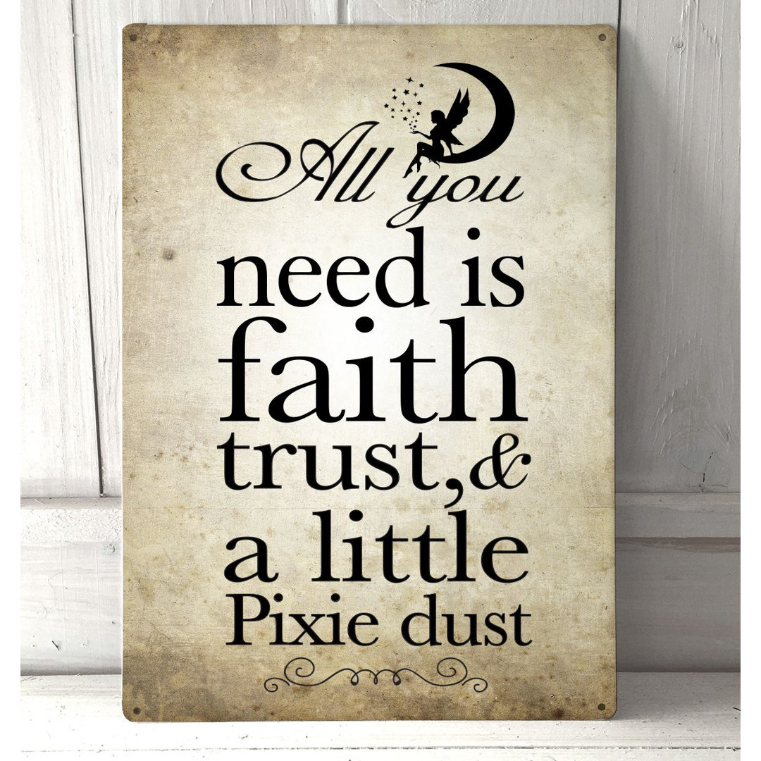 'Faith' - Unframed Typography Print on Metal
