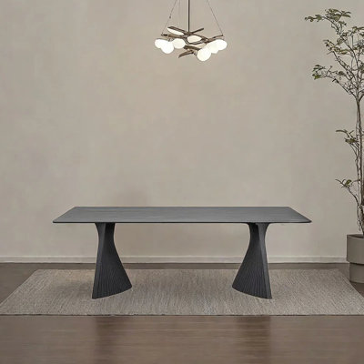 Table de salle à manger en bois massif italien moderne et minimaliste