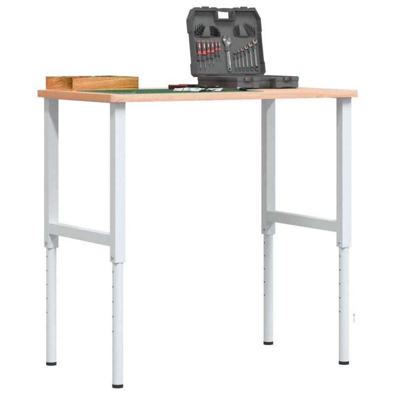 Milroy Metal Top Height-Adjustable Workbench, 37.6" H x 21.7" W, Grey