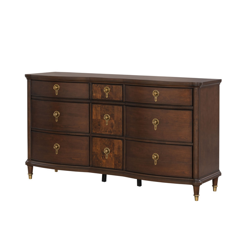 Commode 9 tiroirs avec tiroirs supérieurs doublés de feutre Moscow