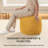 Sfera 17" Mustard Upholstered Pouf Ottoman-755483266
