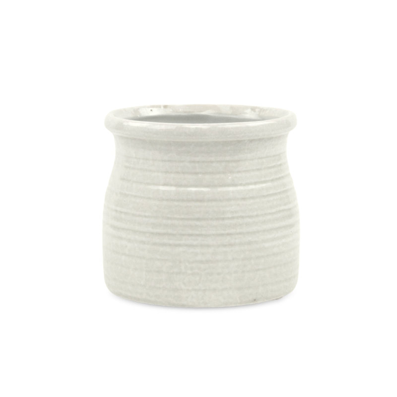 Pot à fleurs en céramique Mott, Blanc, H 4,75 po x l 5 po x P 5 po