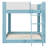 Low Bunk Bed with Reversible Ladder, Solid Wood Convertible Bunk Bed with Safety Guardrails for Low Ceilings-2143322947-2143322959