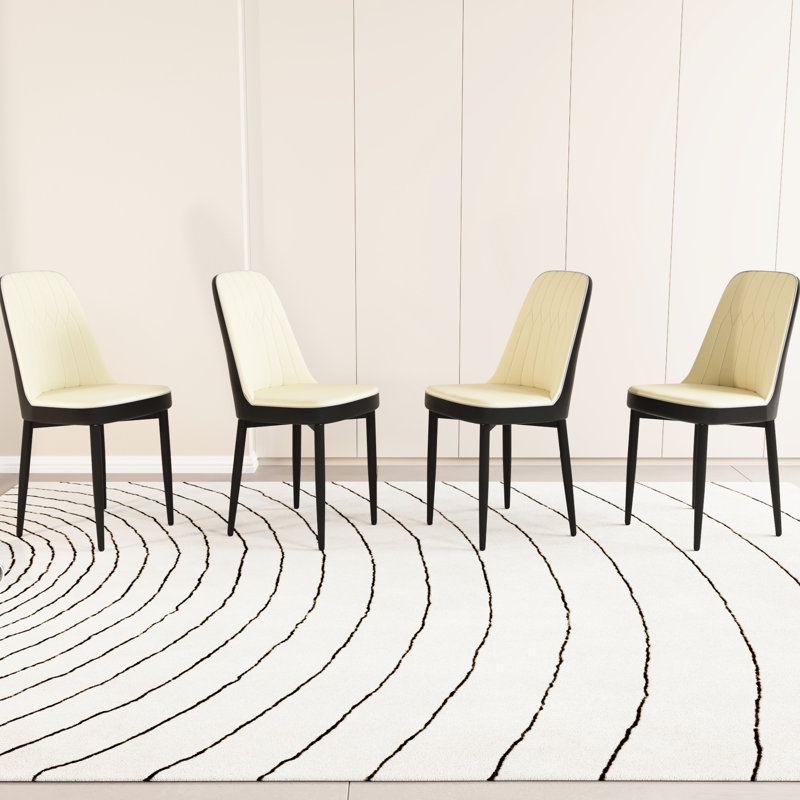 Chaises de salle à manger Modern Kitchen, Beige/noir