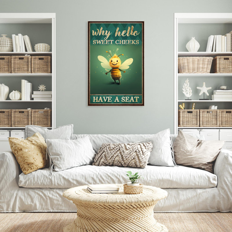 Jabare Bee Why Hello Sweet Cheeks - Rectangle Graphic Art Print On Wrapped Canvas, 36" H x 24" W x 1.25" D