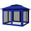 Auvent Pop Up 11 pi x 11 pi, pavillon de jardin extérieur avec filet amovible, tente instantanée, pavillon bleu, événement