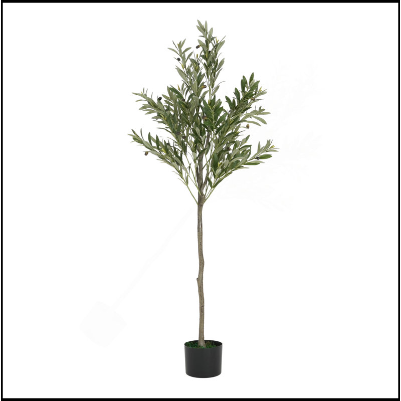 66" Artificial Olive Tree With Pot