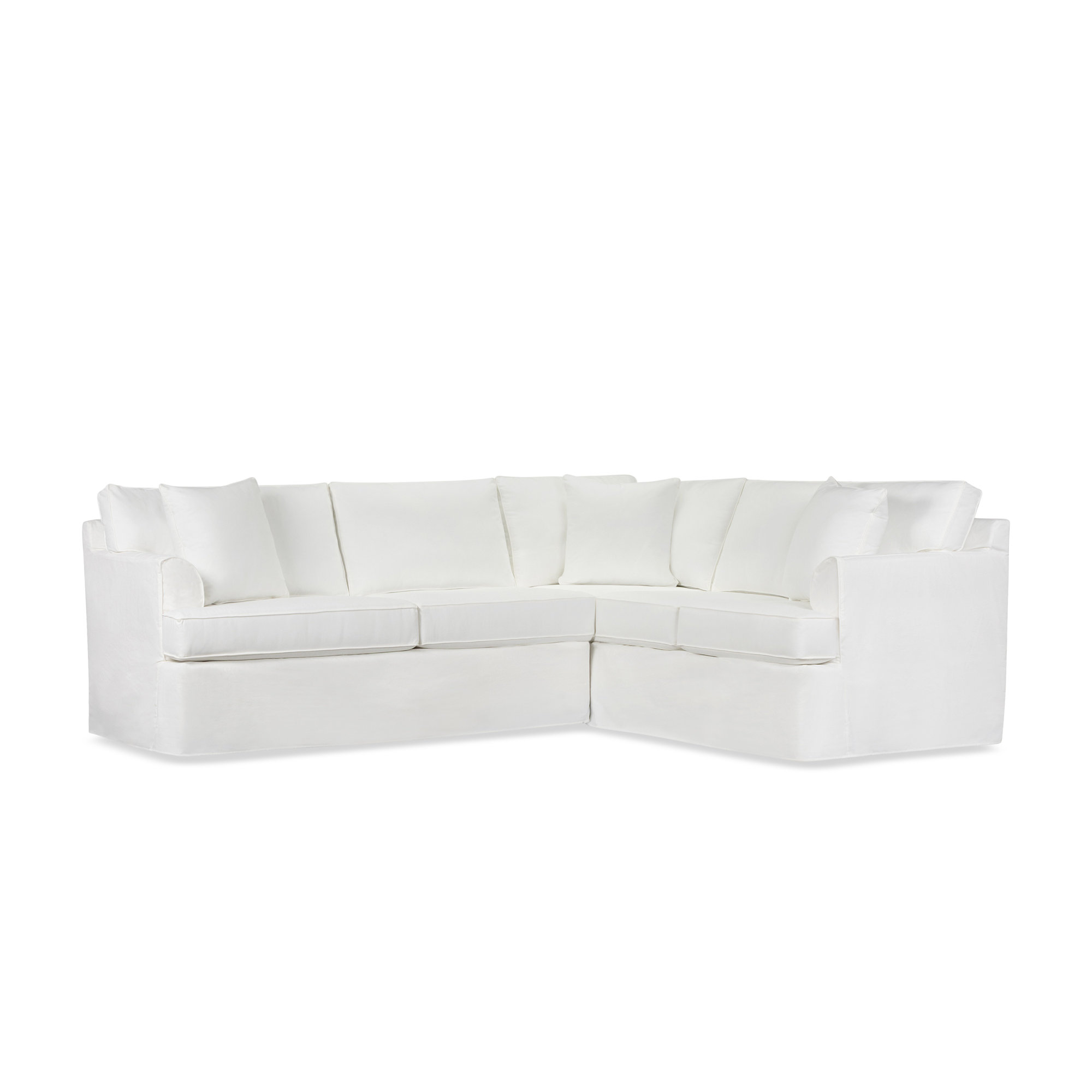 Conradina 2-Piece Slipcovered Sectional, Right Hand Facing, Bayou Off White Canvas