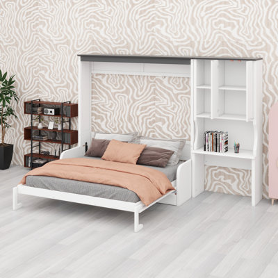 Solution de lit convertible tout-en-un comprenant un canapé, un bureau et une armoire pour une vie compacte